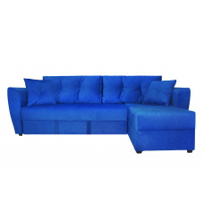 Угловой диван "Амстердам" велюр синий